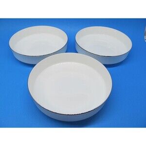 Mikasa Rochelle A4-172 Set Of 3 White Embossed Flowers 6 1/2" Cereal Bowls VGC